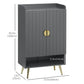 Entryway Shoe Storage Cabinet, Narrow Shoe Cabinet with Adjustable Shelves and Open Shelf for 15 Pairs of Shoes, Grey