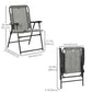 2 Pieces Outdoor Folding Patio Chair Set, Portable Camping Chairs with Armrests for Garden, Patio, Pool, Beach, Grey