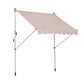 6.6'x5' Manual Retractable Patio Awning Window Door Sun Shade Deck Canopy Shelter Water Resistant UV Protector Beige
