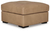 Bandon - Oversized Accent Ottoman - Leather Match - Toffee
