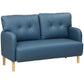 58" 2 Seat Sofa, Modern Love Seats Furniture, Upholstered 2 Seater Couch, Solid Wood Frame, Navy Blue