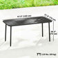 47" x 28" Outdoor Dining Table for 4, Rectangular Patio Table with Slatted Top and Rounded Edges, Grey