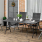 Foldable Patio Dining Table for 6, Rectangular Outdoor Table for Garden Lawn Backyard, Dark Grey