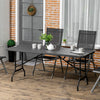Foldable Patio Dining Table for 6, Rectangular Outdoor Table for Garden Lawn Backyard, Dark Grey