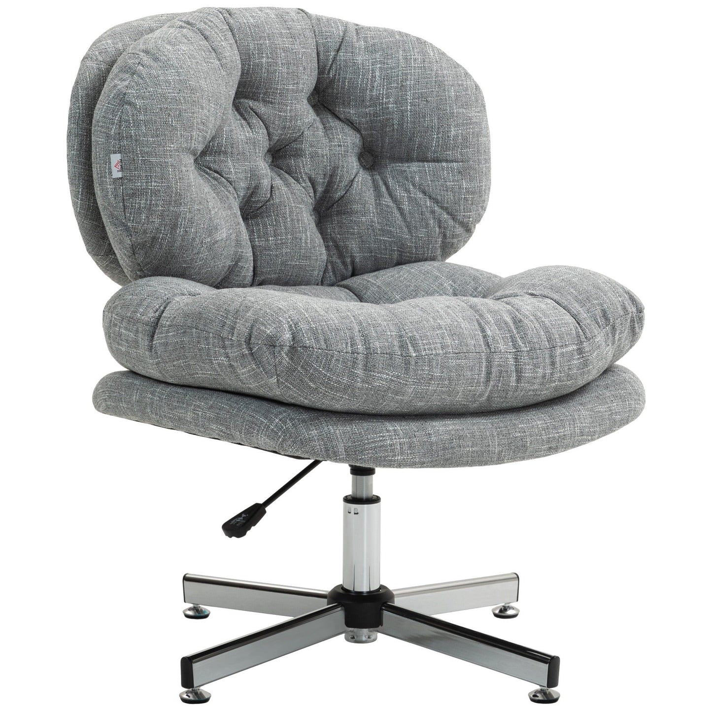 Armless Office Chair with Adjustable Height - Grey