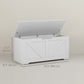 39.4 Inches Storage Chest, Storage Trunk with 2 Safety Hinges for Living Room, White Wood Grain