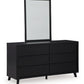 Danziar - Black - Dresser And Mirror