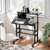 Mobile Stand Up Desk, Height & Angle Adjustable Computer Desk with Wheels for Standing or Sitting, Laptop Desk, Black