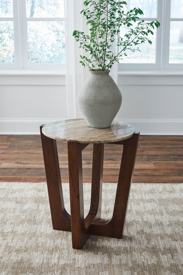 Tanidore - Warm Brown - Round End Table - Forward Furniture