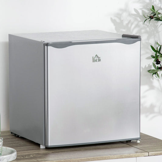 1.1 Cu. Ft. Mini Freezer, Compact Upright Freezer with Reversible Door, Removable Shelf, Adjustable Temperature, Grey