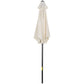 6.6FT Patio Umbrella, Outdoor Parasol with 6 Solid Ribs, Cream White