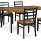 Blondon - Brown / Black - Rectangular Drm Table Set (Set of 7)