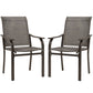 Patio Chairs Set of 2 with Armrest and High Backrest, for Backyard, Balcony, Porch, Poolside, Deck, Garden, Brown