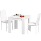 Dining Table Set for 2, Square Kitchen Table and Chairs, Dining Room Table and PU Leather Upholstered Chairs, White