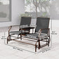 Patio Glider Rocking Chair 2 Person Outdoor Loveseat Rocker Garden Furniture Bench, Black