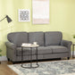 81" 3-Seater Linen Sofa with Nailhead Trim - Grey