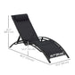 Patio Lounge Chair, Aluminum Reclining Outdoor Tanning Chair with 5-Level Adjustable Backrest, Head Pillow and Breathable Mesh Fabric, for Pool, Deck, Garden, Black