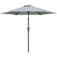 Patio Sun Umbrella, Outdoor Parasol with 6 Ribs, Light Grey