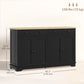 Modern Sideboard, Buffet Cabinet with Storage Drawers, Adjustable Shelves for Living Room, Dining Room, Entryway, Black