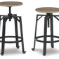 Lesterton - Light Brown / Black - Swivel Stool (Set of 2)