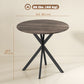 31.5" Round Industrial Dining Table - Distressed Dark Brown