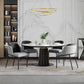 Set of 4 Stylish Dining Chairs with Ergonomic Contoured Back, Upholstered Chairs for Living Areas, 21.5'' L x 21.5'' W x 33.5'' H, Black+Gray