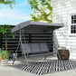 3-Seater Swing Chair Covered Garden Hammock A-Frame Outdoor Porch Glider Sling Seat with Adjustable Canopy Cover, Grey