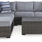 Petal Road - Gray - Loveseat Sectional, Ottoman, Table Set (Set of 4)