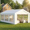 20'x13' Heavy Duty Event Tent Gazebo Portable Sun Shelter with Sidewalls White