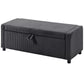 Storage Ottoman, Upholstered Corduroy End of Bed Bench with Thick Padding, Storage Bench for Bedroom, Dark Grey