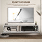 Wall Mounted TV Stand, Floating TV Cabinet for up to 70" TVs with Storage, High Gloss Effect, White