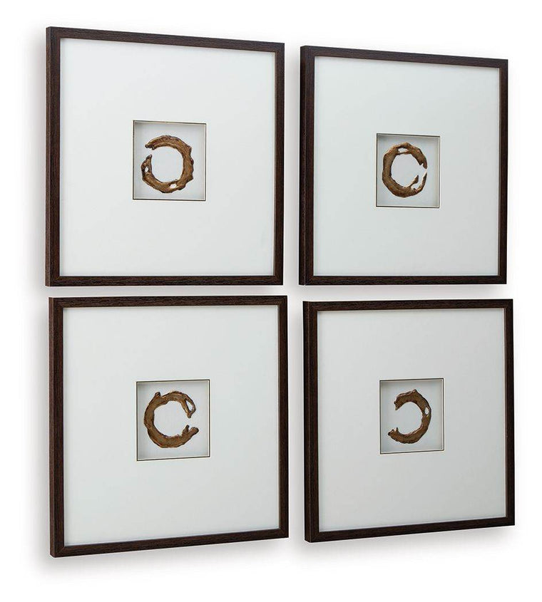 Dallbourne - White / Gold Finish - Wall Art Set (Set of 4) - Forward Furniture