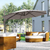 10ft Cantilever Patio Umbrella with 360° Rotation, Crank & Cross Base for Garden Deck Pool Backyard, Grey