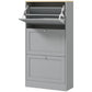 Modern Shoe Storage with 3 Flip Drawers and Adjustable Shelves, Shoe Cabinet Organizer for 12-18 Pairs of Shoes, Grey