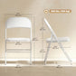 Set of 6 Metal Foldable Chairs, PU Leather Padded Folding Chairs with Cushion Seat and Open Back for Indoor, White