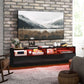LED Lighted TV Stand for TVs up to 75", Modern TV Cabinet with Storage Drawers for Living Room, High Gloss Black