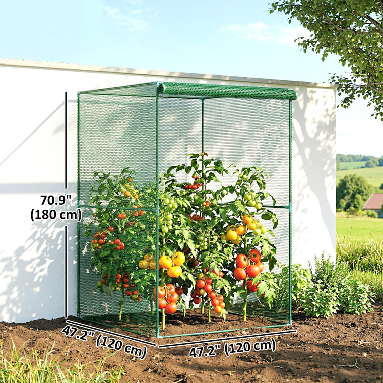 4' x 4' Walk-In Greenhouse with Roll-Up Zipper Door