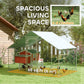 Large Metal Chicken Run with Waterproof & UV-Resistant Cover, Feeding Door, Hanging Feeder, Perch for 6-8 Chickens