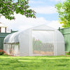 19.5' x 10' x 6.6' White Tunnel Greenhouse with Mesh Sidewalls