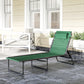 Folding Lounge Chair, Adjustable Chaise Lounge with Headrest, Reclining Lounger Cot for Camping, Hiking, Green