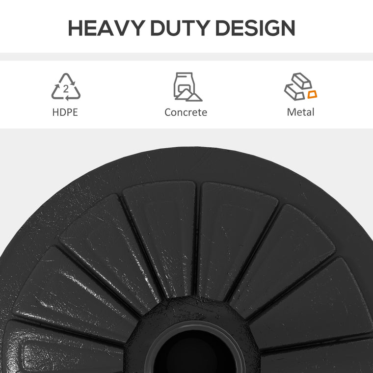 Black Concrete Umbrella Base with Steel Pole