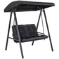 2-Seater Outdoor Porch Swing with Adjustable Canopy, Patio Swing Chair for Garden, Poolside, Backyard, Dark Blue