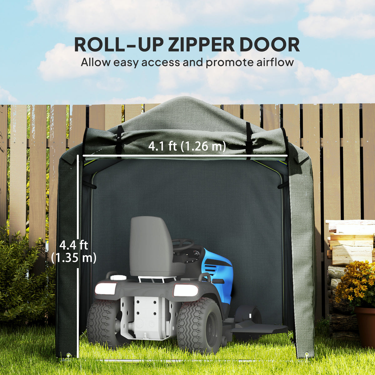 Bike Shed with Roll-Up Door