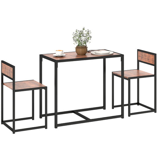 Industrial 3-Piece Dining Set for 2