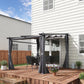 Metal Pergola with Sliding Roof Canopy, Retractable Pergola Canopy