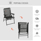 Outdoor Folding Chair, Bungee Sling Foldable Patio Dining Chair with Armrests, Folding Lawn Chair for Camping, Garden, Pool, Beach, Backyard, Grey