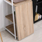 Computer Desk with Storage Sheves and Foldable Tabletop, Writing Desk for Home Office and Study, White, Natural