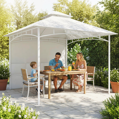 10' x 10' Cream White Patio Gazebo with Storage & Hook