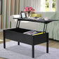 39" Modern Lift Top Coffee Table with Hidden Storage Compartment, Center Table for Living Room, Black