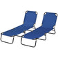 Set of 2 Folding Outdoor Lounge Chair, Sun Tanning Chairs with Reclining Back, Breathable Mesh for Beach Patio, Grey
